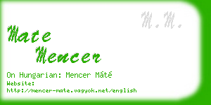 mate mencer business card